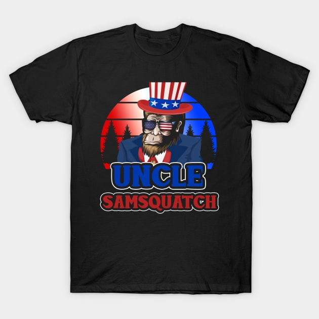 Uncle Samsquatch 4th Of July Patriotic Design T-Shirt by TeeShirt_Expressive